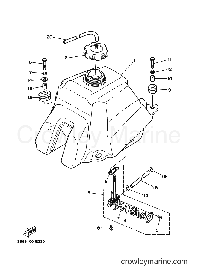 2007 ATV YFZ350 - YFZ350 (3B5B) [010] - FUEL TANK