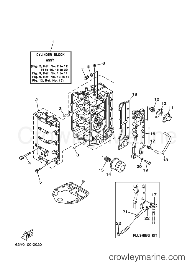 Yamaha Motors F40ELH (66W) [070] - CYLINDER & CRANKCASE