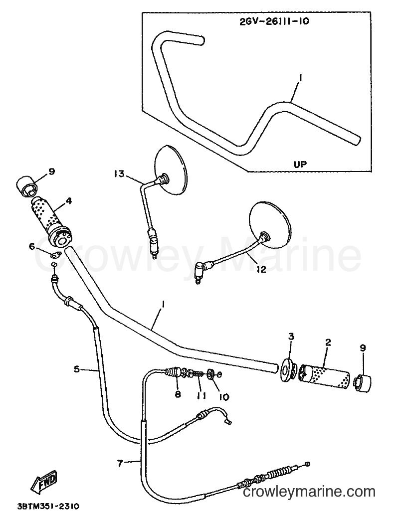 1994 Cruiser XV535S - XV535S (4KU4) [999] - STEERING HANDLE & CABLE