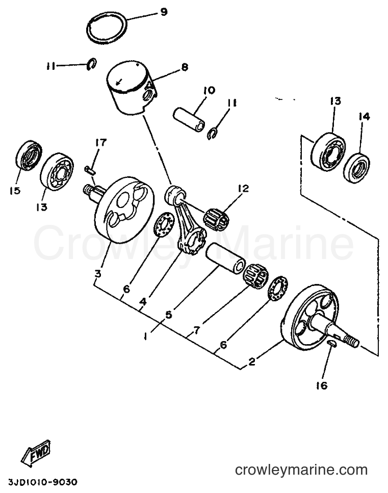 1989 Dirt Bike YZ125 - YZ125 (3JD1) [99A] - CRANKSHAFT & PISTON