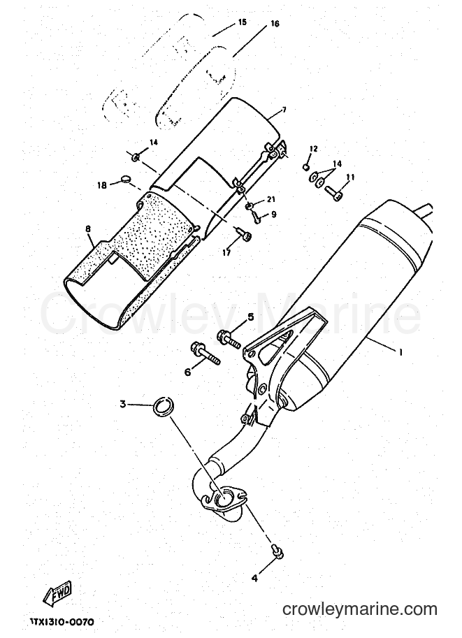 1994 Scooter YE50 - YE50 (4LN2) [010] - EXHAUST