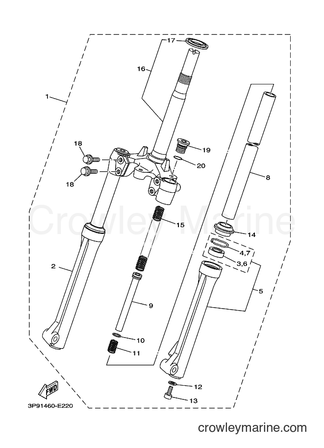 Yamaha Motors T110LE (45C1) [010] - FRONT FORK