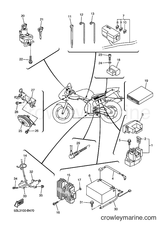 2003 Sport Bike YZF-R6 - YZF-R6 (5SL5) [010] - ELECTRICAL 2