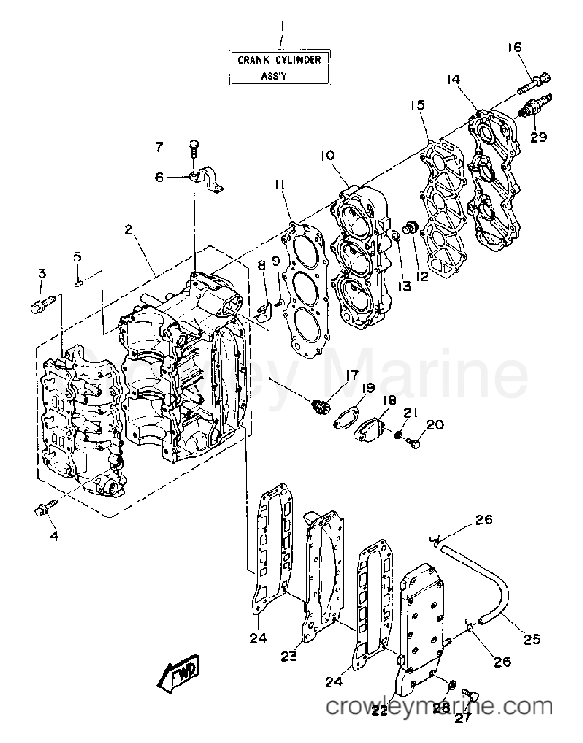 Yamaha Motors PRO50LD - CRANKCASE CYLINDER