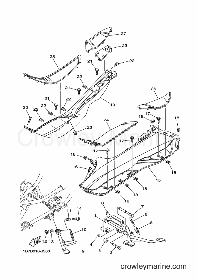 2012 Maxi-Scooter CP250 - CP250 (1B7D) [010] - STAND & FOOTREST