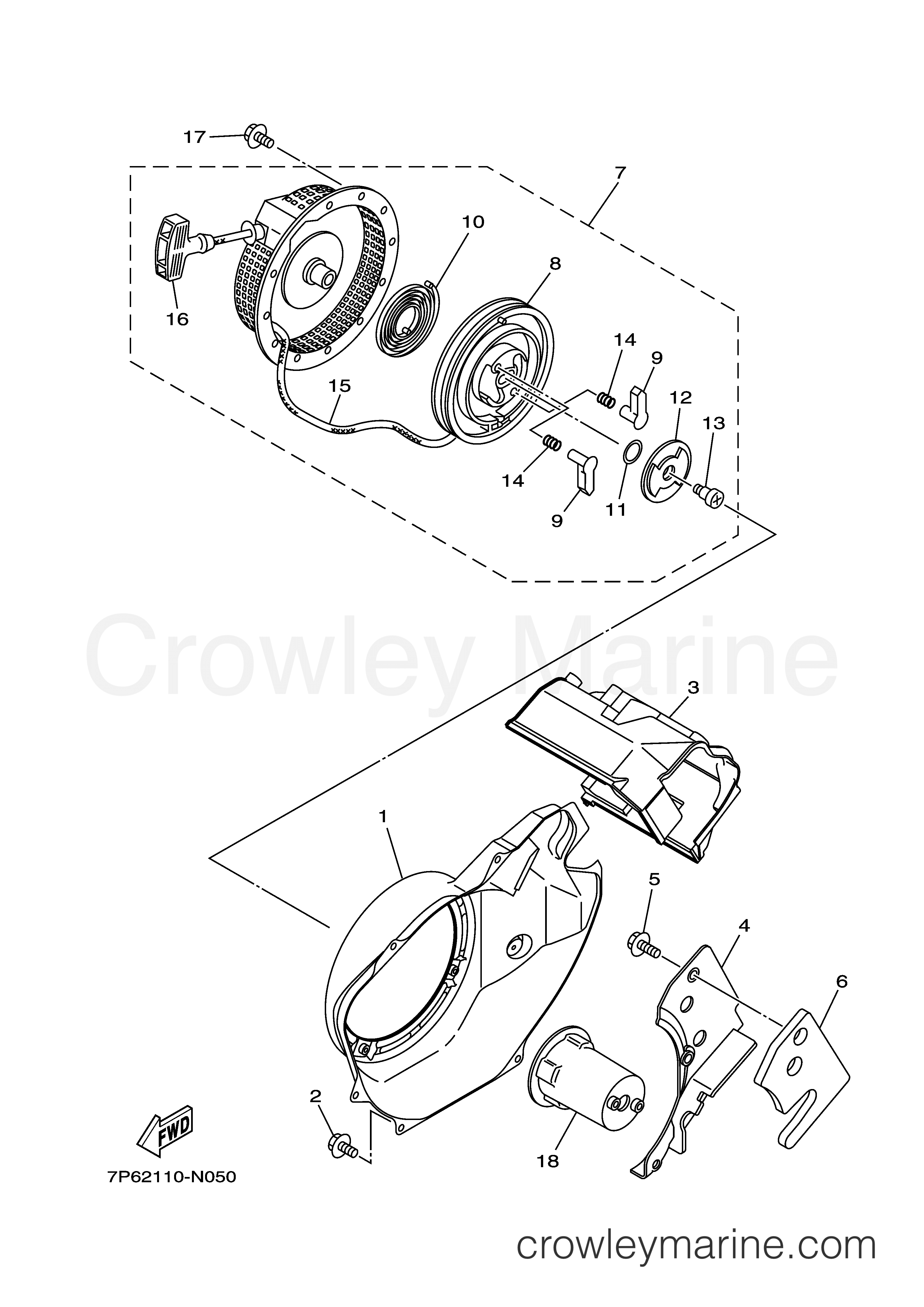 AIR SHROUD STARTER 2014 Generator 7200 EF7200DE Crowley Marine