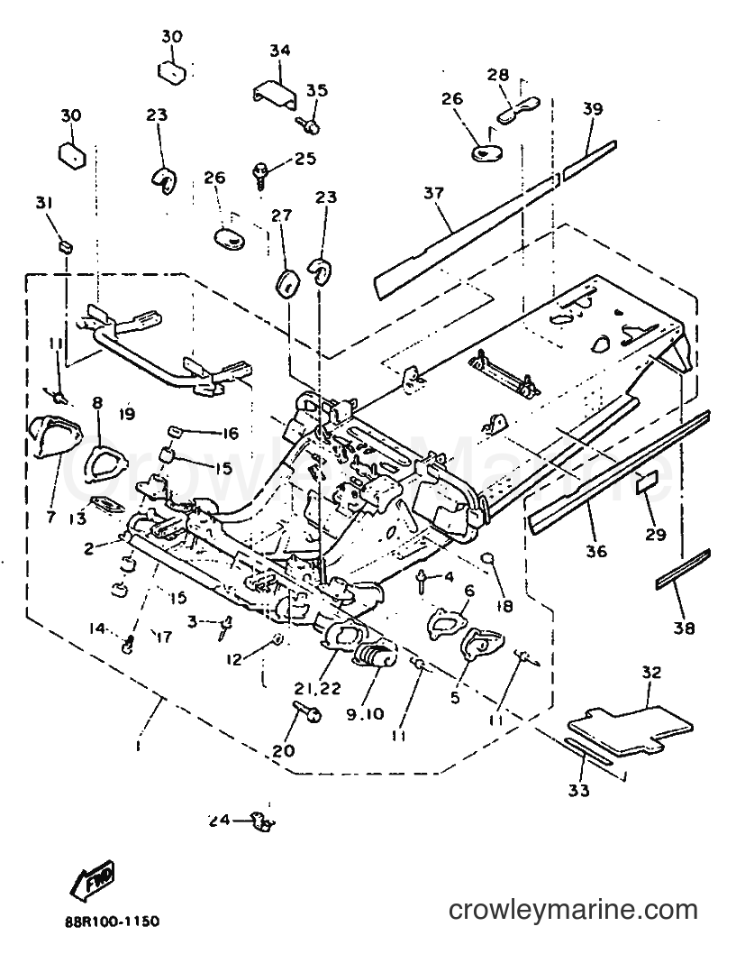 1991 Snowmobile EX570 - EX570 (88R1) [020] - FRAME