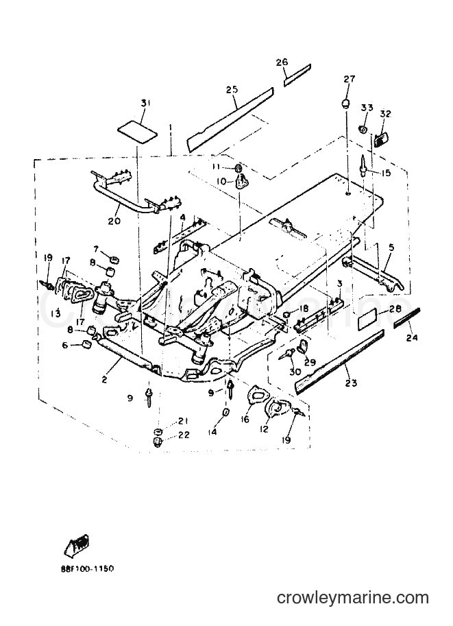 1991 Snowmobile PZ480 - PZ480 (88F1) [010] - FRAME
