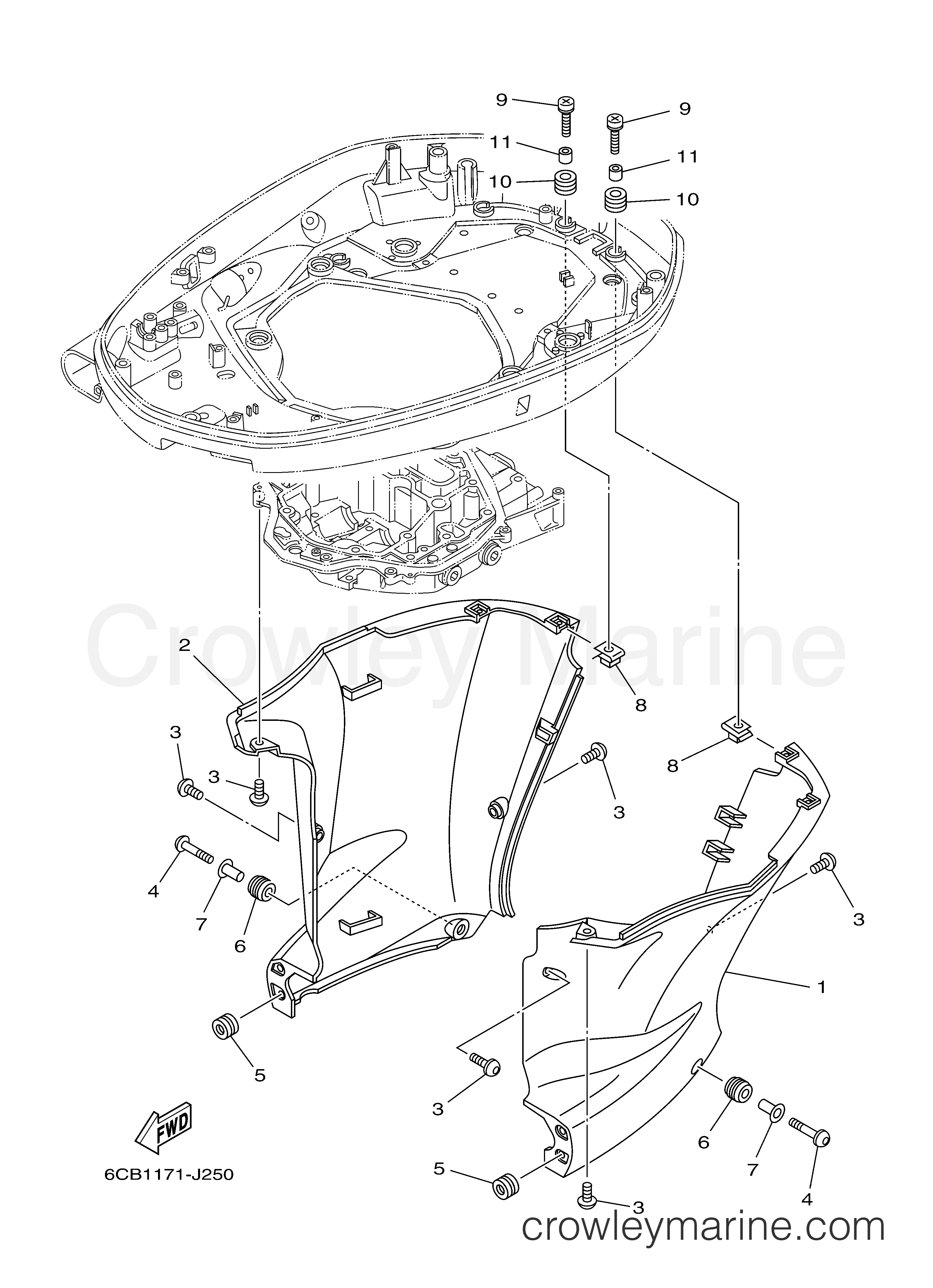 Yamaha Motors VF250LA - BOTTOM COWLING 3