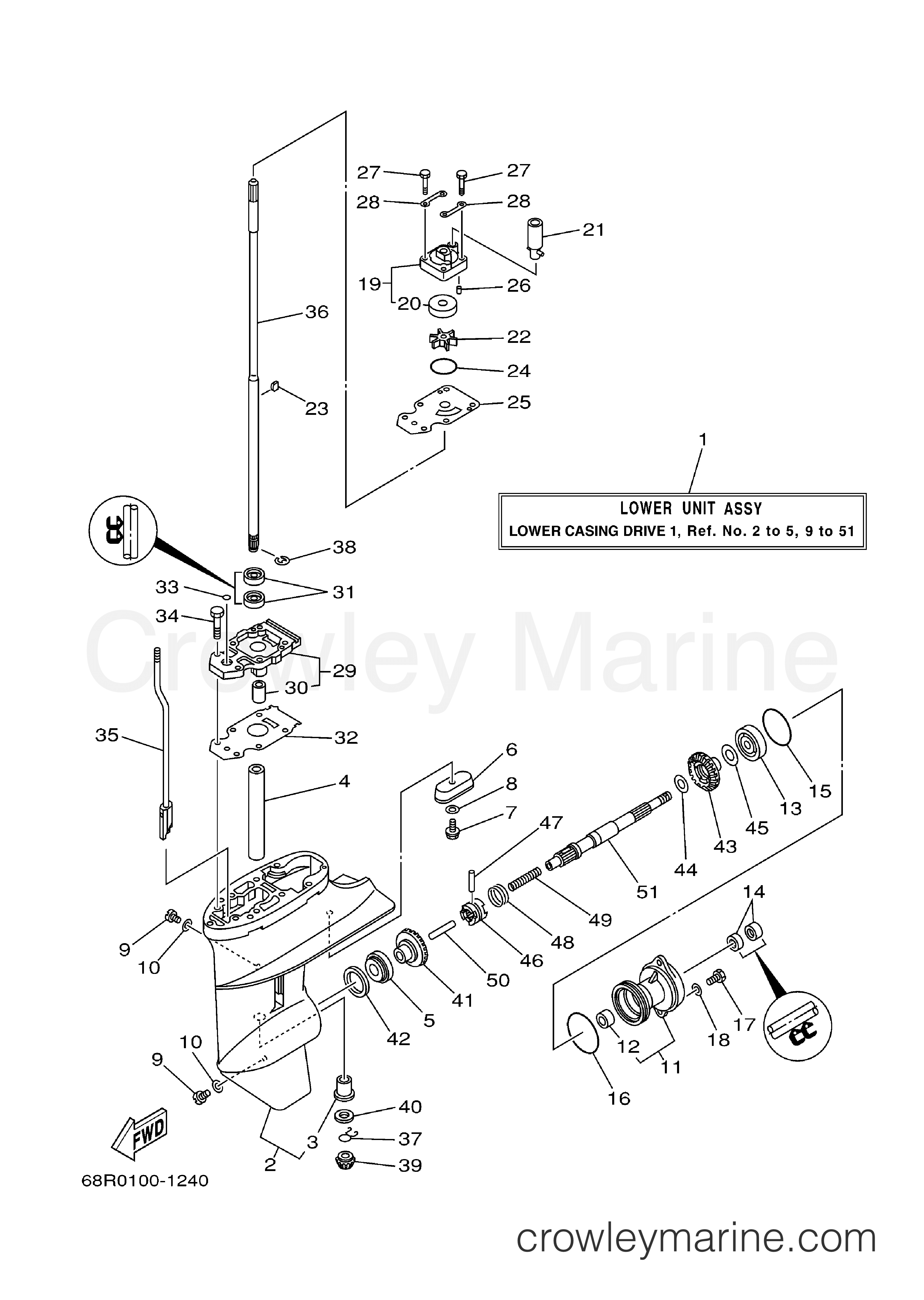 Yamaha Motors F8MSHD - LOWER CASING DRIVE 1