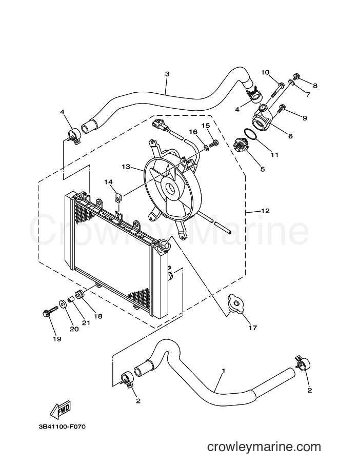 2008 ATV YFM700FWAD - YFM700FWAD (3B4N) [010] - RADIATOR & HOSE
