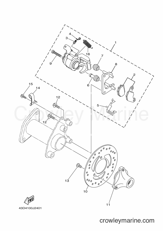 2012 ATV YFM90R - YFM90R (43DC) [010] - REAR BRAKE CALIPER