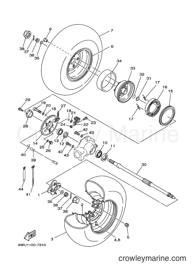 1997 ATV YFM350FWB - YFM350FWB (4WU3) [030] - REAR WHEEL