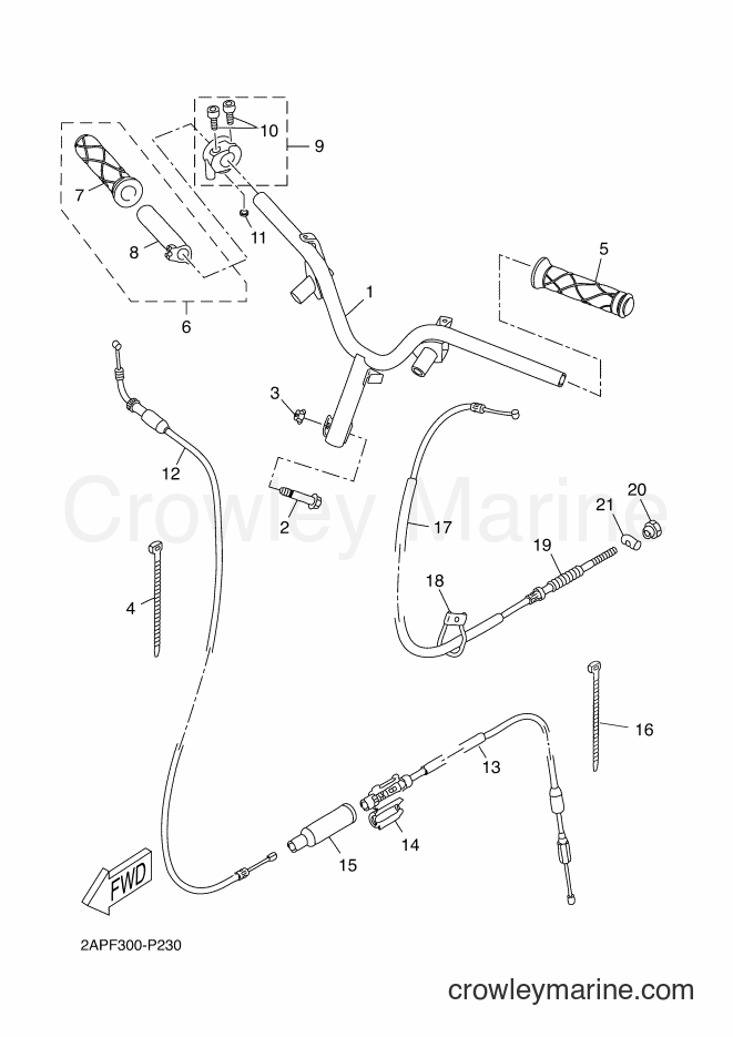 Yamaha Motors YN50 (2APH) [050] - STEERING HANDLE & CABLE