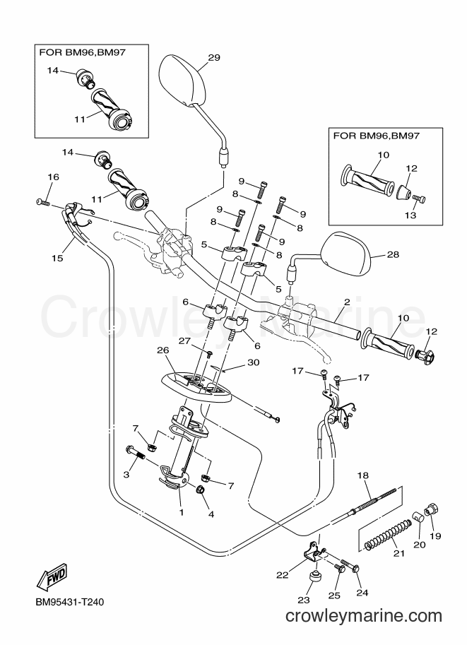 2018 Street Bike LTV125-A - LTV125-A (BM97) [010] - STEERING HANDLE & CABLE
