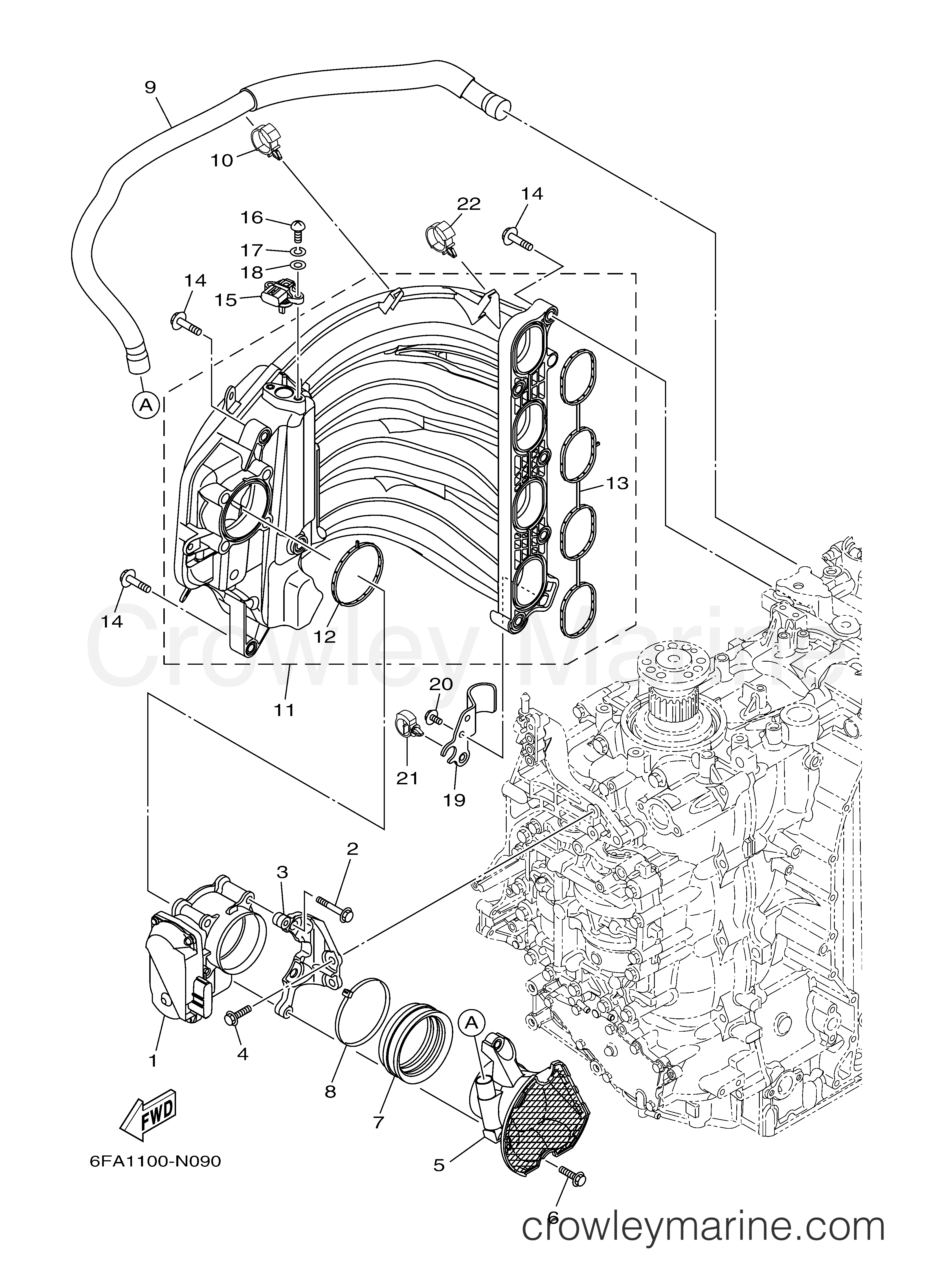 Yamaha Motors F175XA - INTAKE 1