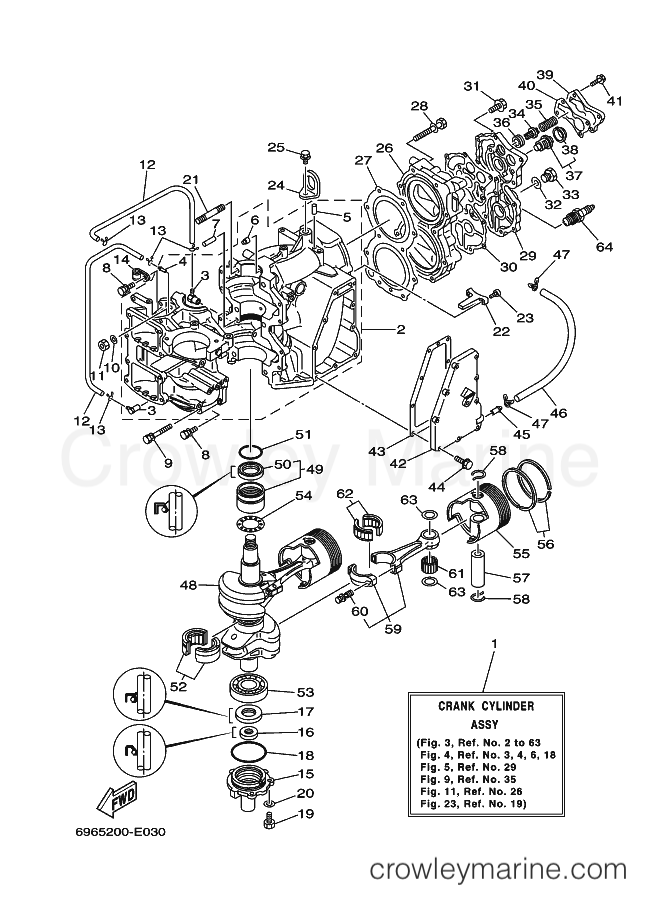 Yamaha Motors 55BEDS (6976) [110] - CYLINDER & CRANKCASE