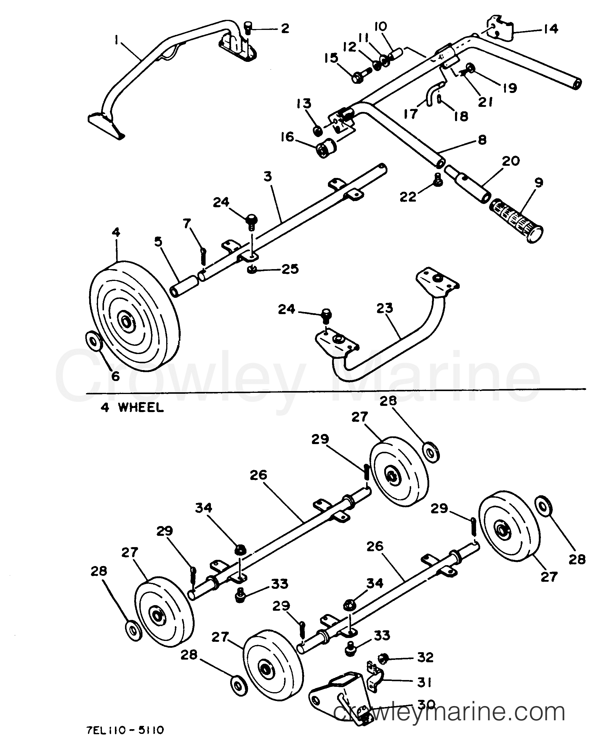 Yamaha Motors EC5000DVE - WHEEL  HANDLE ALT CHASSIS EC5000DV E