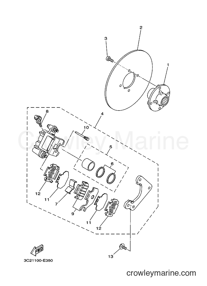 2007 ATV YFM450FAS - YFM450FAS (3C29) [010] - REAR BRAKE CALIPER