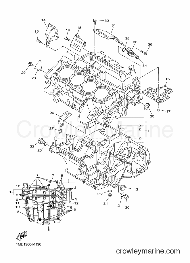 2015 Sport Bike FJR1300AS - FJR1300AS (1MD6) [010] - CRANKCASE