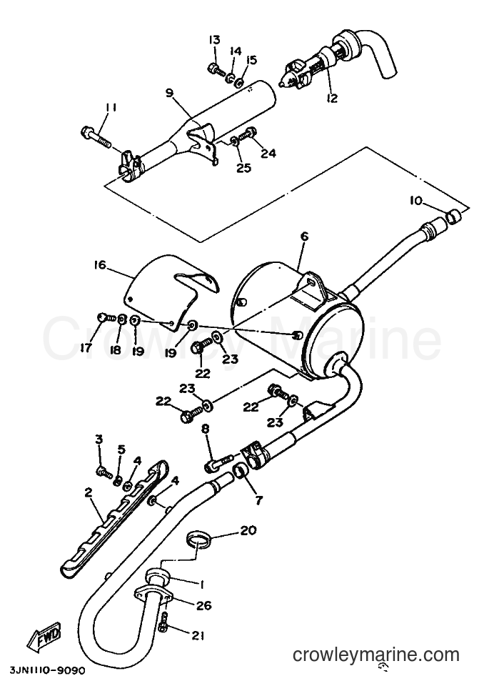 1990 ATV YFU1T - YFU1T (3JN8) [010] - EXHAUST