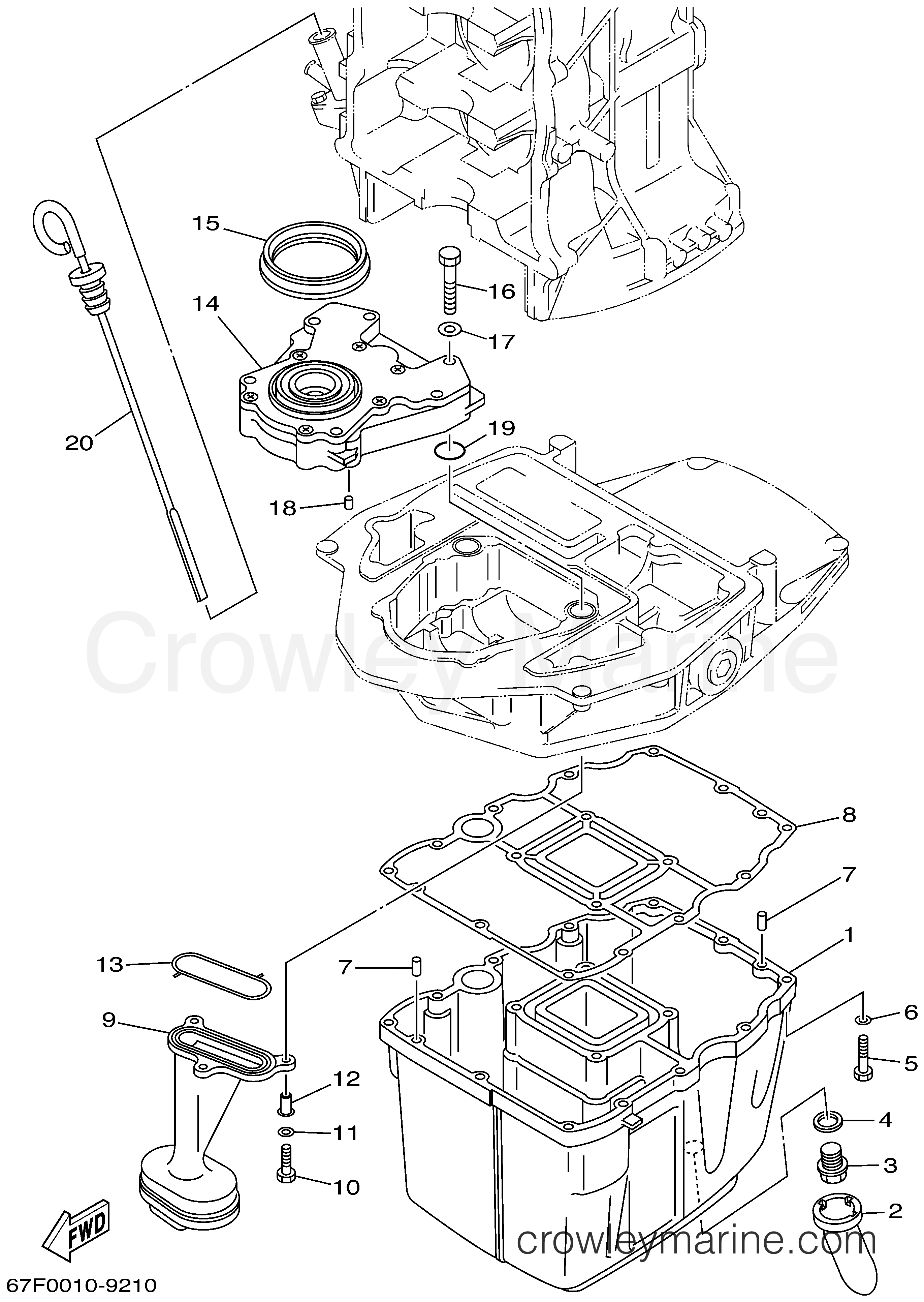 Yamaha Motors F80TLRX - OIL PAN