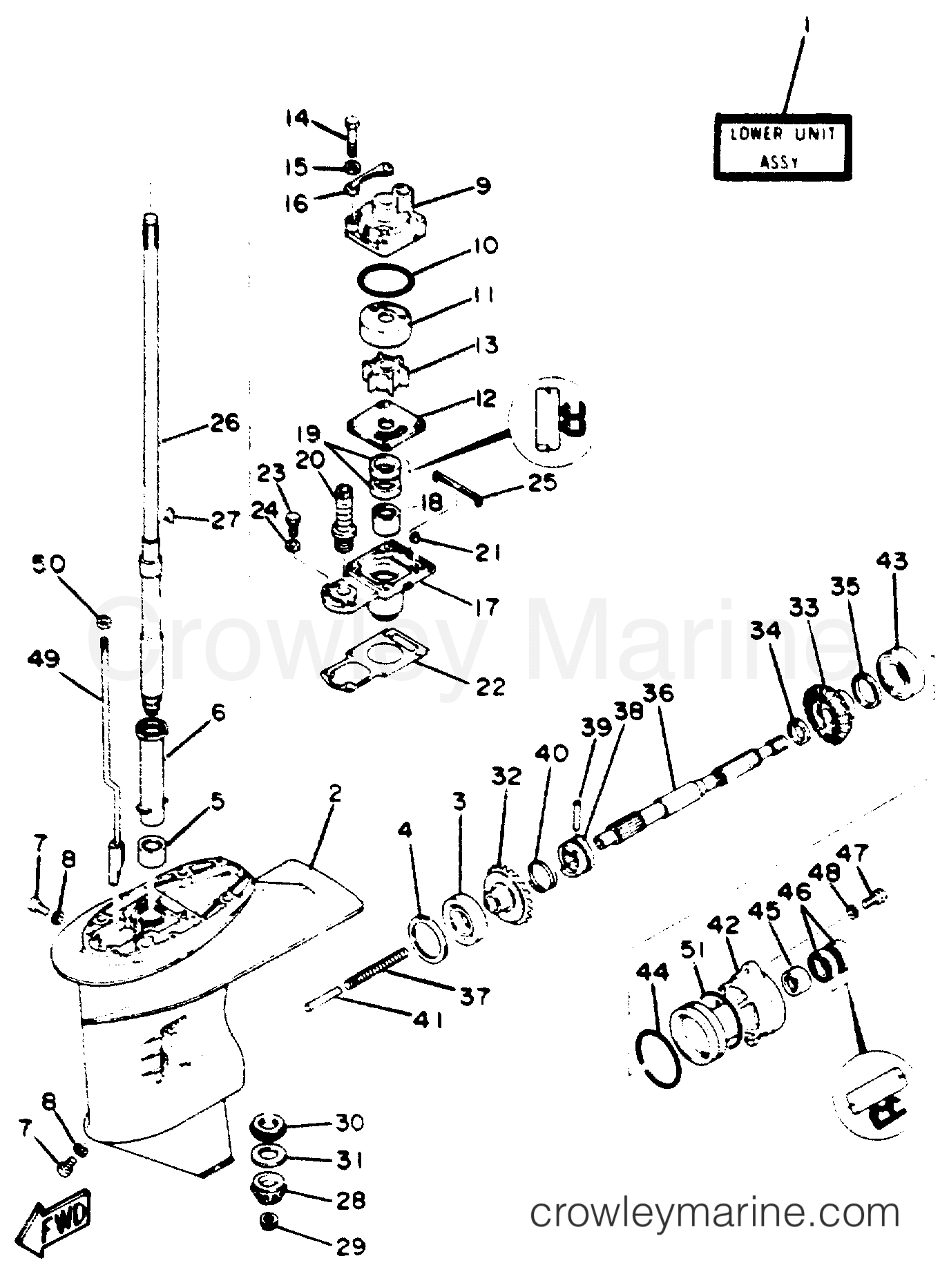 Yamaha Motors 25MLHR - LOWER DRIVE 1