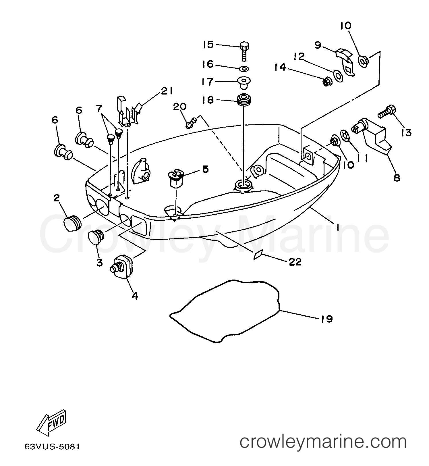 Yamaha Motors 15MLHW - BOTTOM COWLING