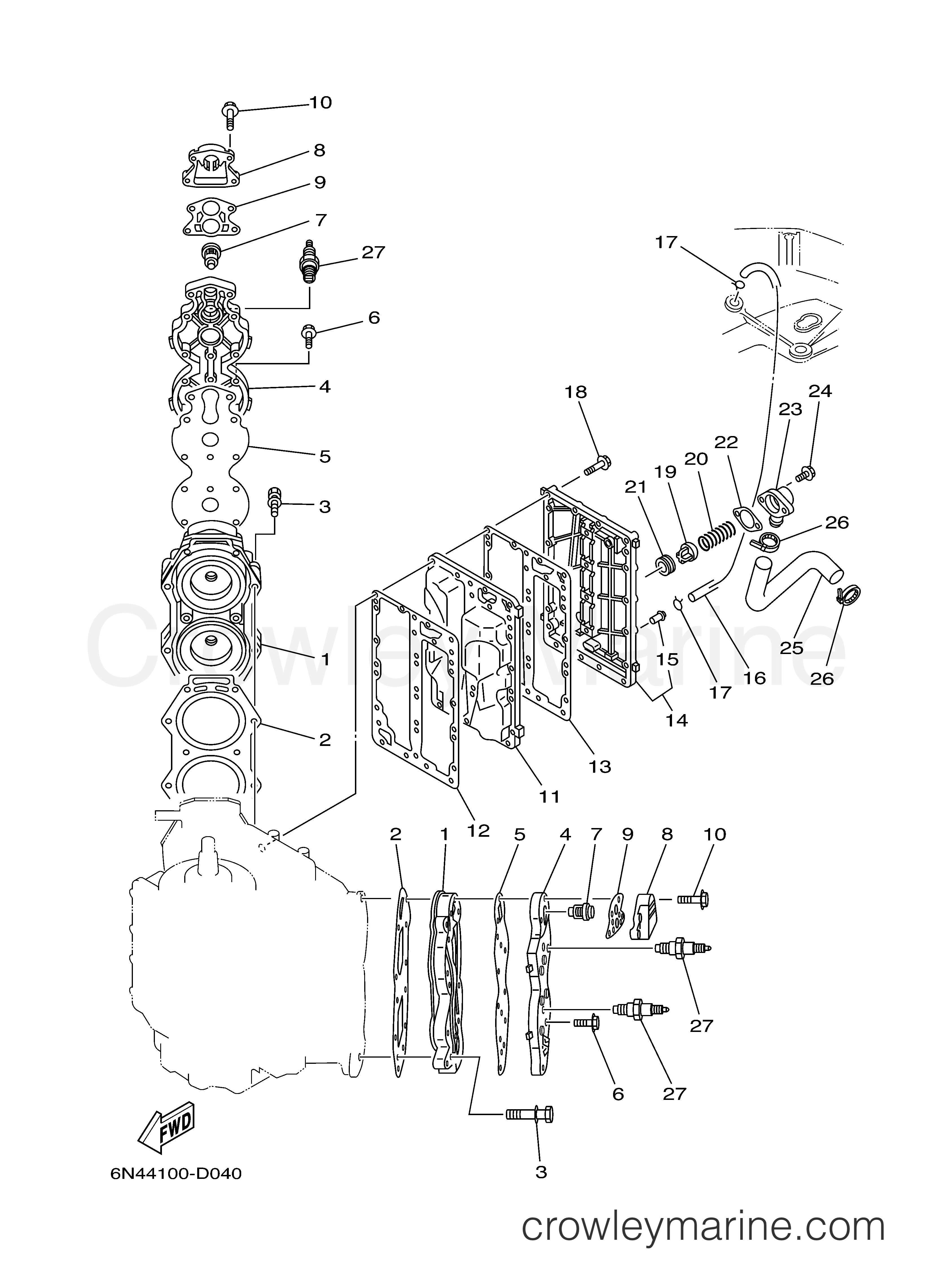 Yamaha Motors 115TLRD - CYLINDER CRANKCASE 2