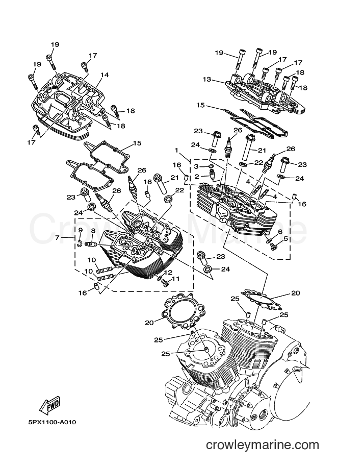 2003 Cruiser XV1700PC - XV1700PC (5PX6) [010] - CYLINDER HEAD