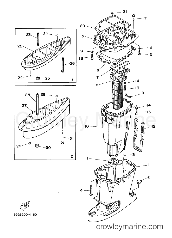 Yamaha Motors 85AETL (688A) [460] - UPPER CASING