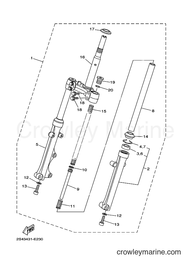 Yamaha Motors LA-135DCL (2S43) [010] - FRONT FORK