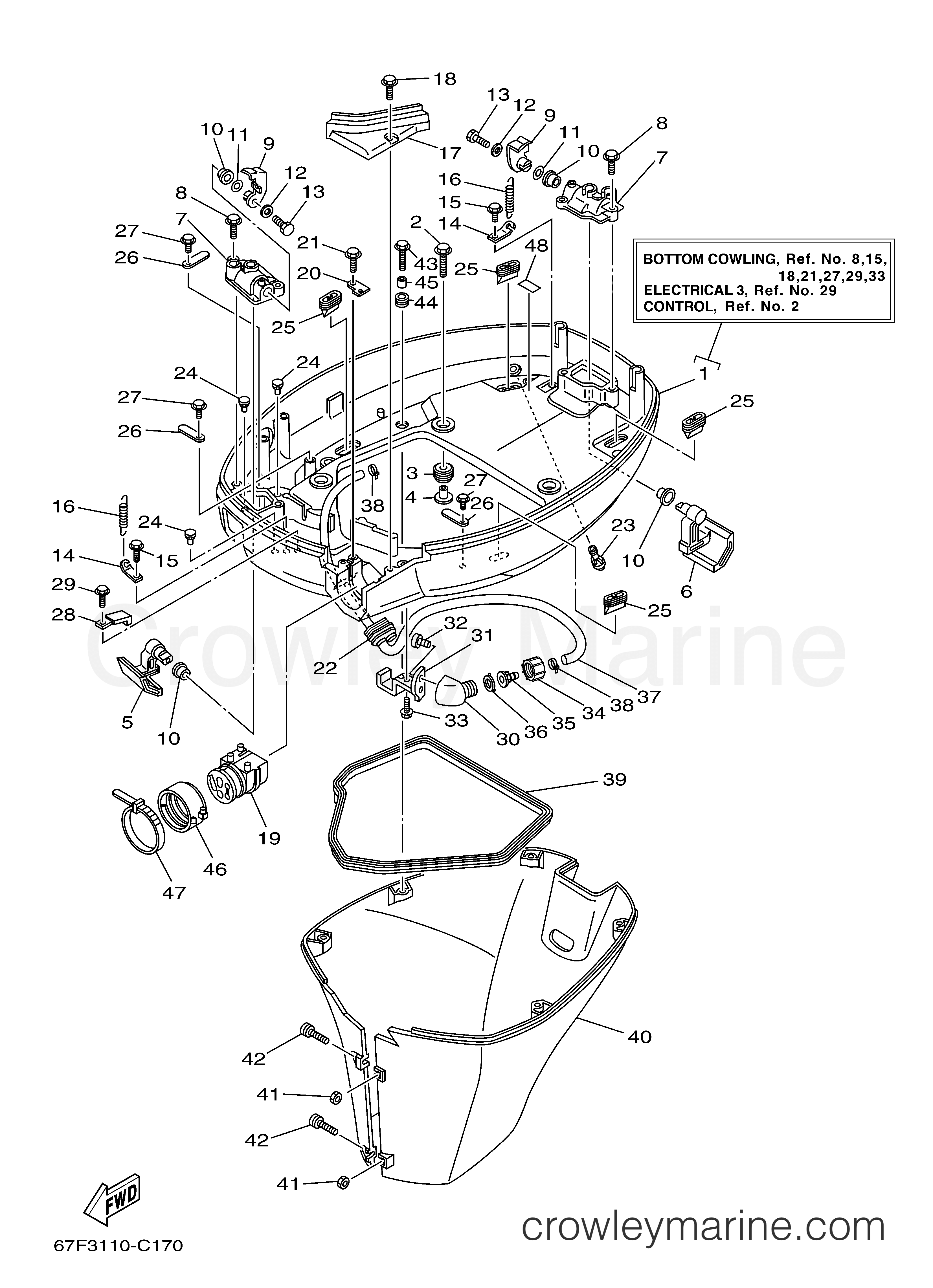 Yamaha Motors F90TJRC - BOTTOM COWLING