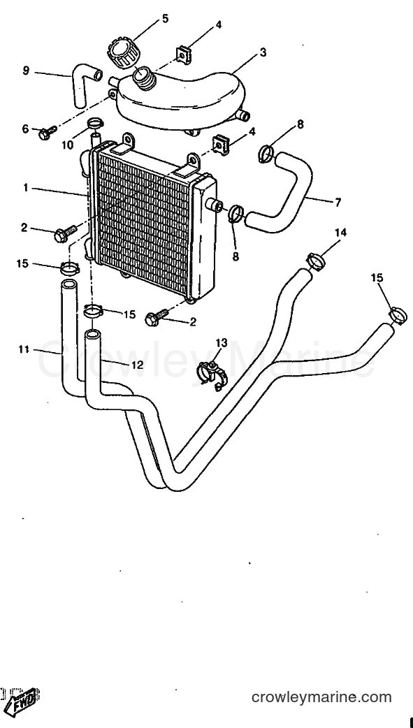 1997 Scooter YQ50 - YQ50 (5DN1) [999] - RADIATOR & HOSE