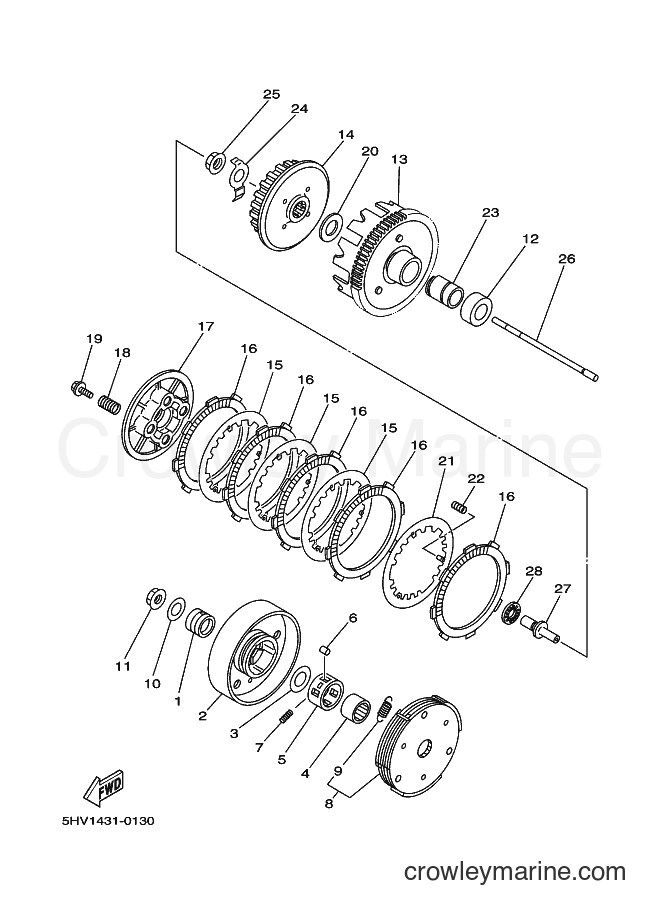 Yamaha Motors T105E (5SD2) [010] - CLUTCH