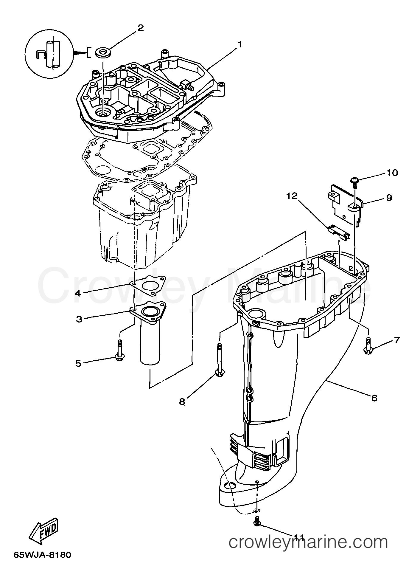 Yamaha Motors F25TLRW - UPPER CASING