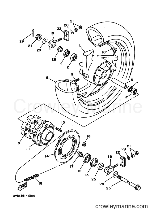 Yamaha Motors TDM850 (4CN2) [999] - REAR WHEEL