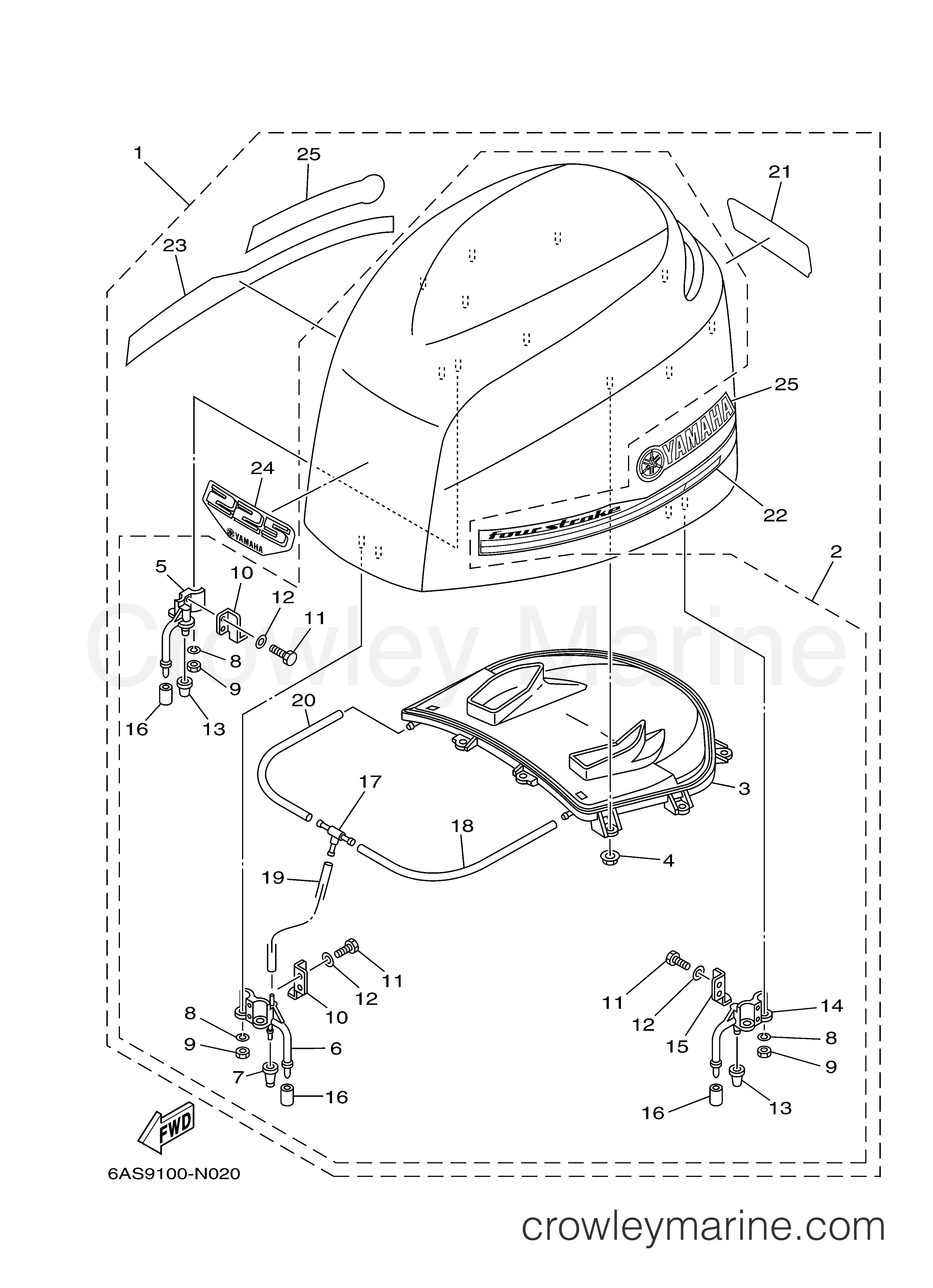 Yamaha Motors F225XA - TOP COWLING