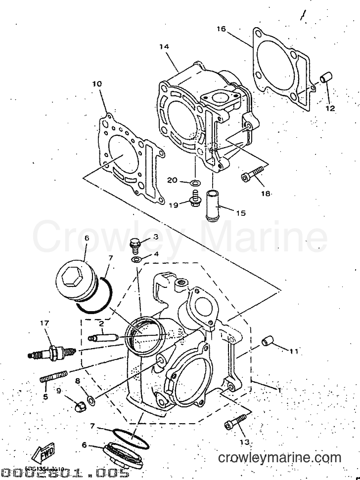 1998 Scooter YP125E - YP125E (5DS5) [010] - CYLINDER