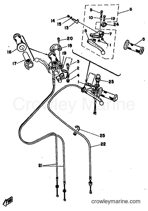 Yamaha Motors TZ350F (3G3) [999] - STEERING-CABLES