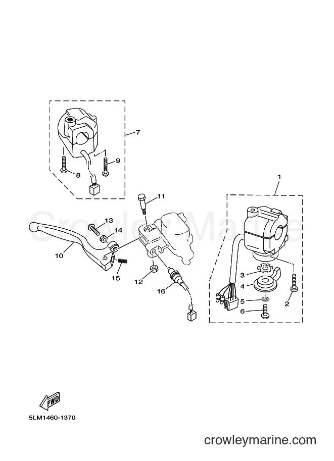 2001 Scooter T105SE - T105SE (5LM1) [010] - HANDLE SWITCH & LEVER