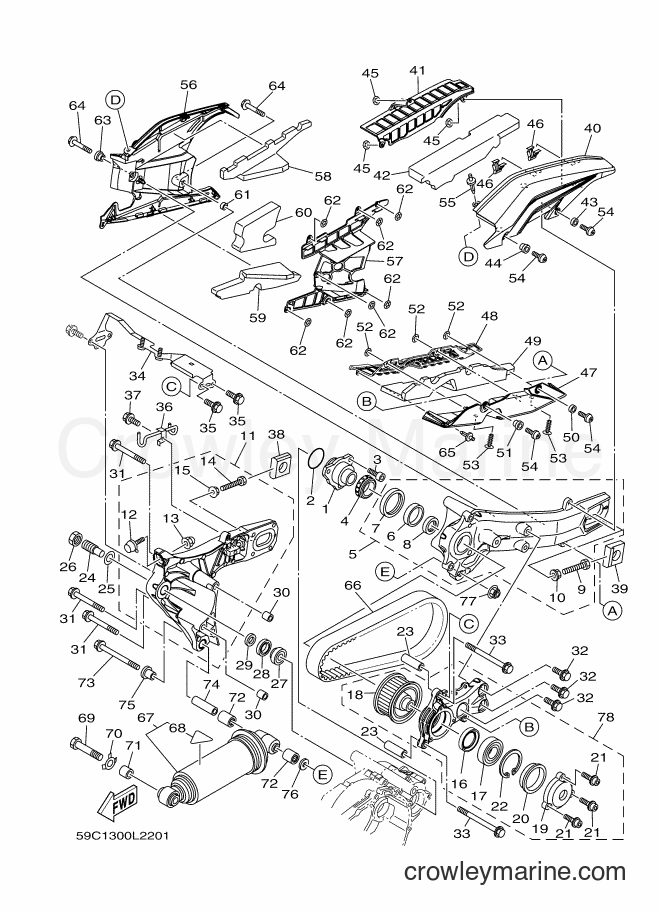2013 Scooter XP500 - XP500 (59C8) [010] - REAR ARM & SUSPENSION