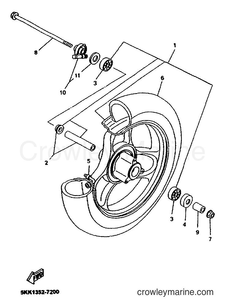 2001 Scooter YN50M - YN50M (5MRG) [010] - FRONT WHEEL