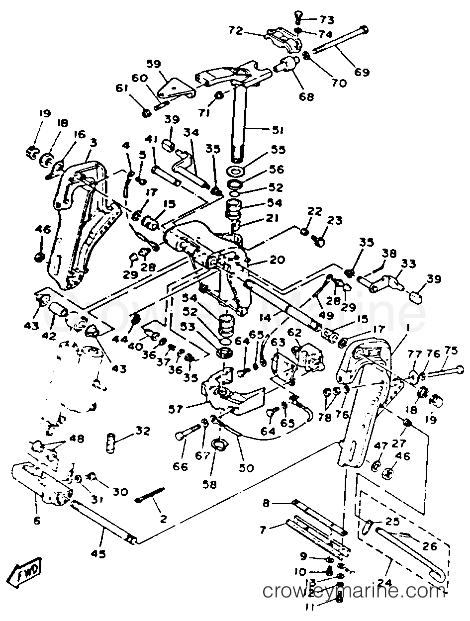 Yamaha Motors 40ESRR - BRACKET 1 (40ER 40PR)