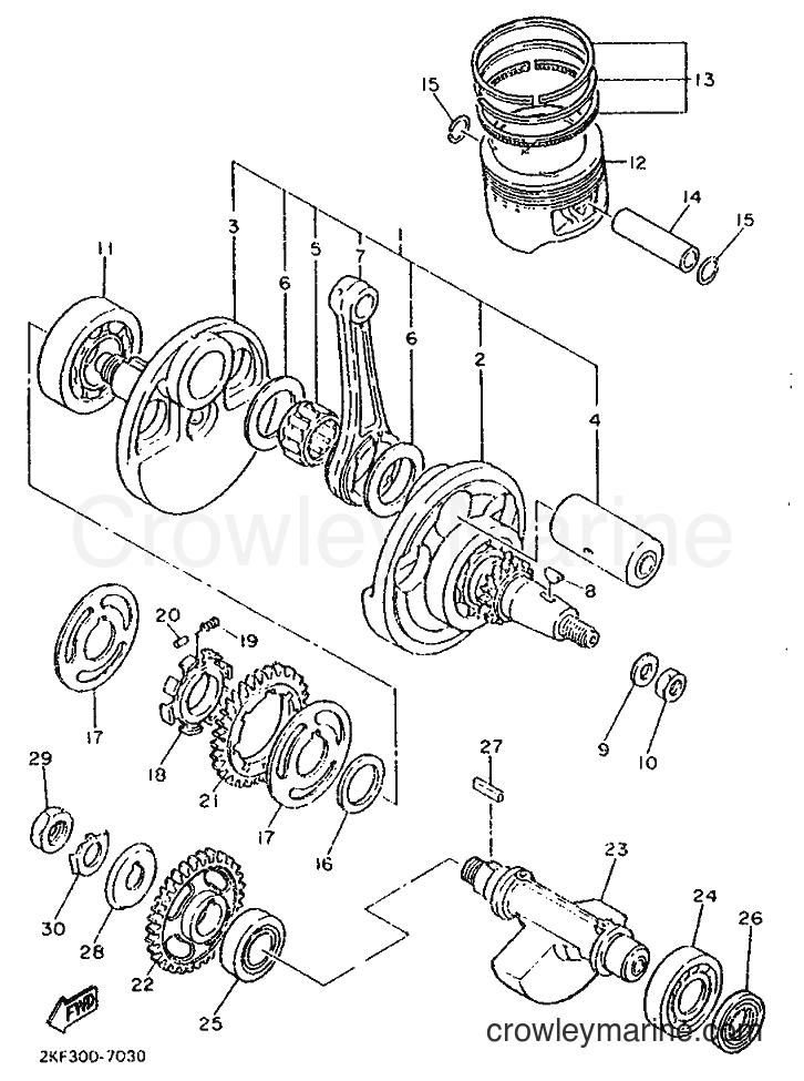 1987 Dirt Bike XT600 - XT600 (2KF) [999] - CRANKSHAFT & PISTON