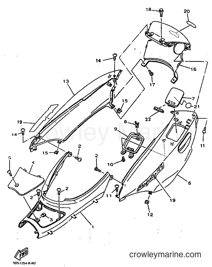 1999 Scooter YP125E - YP125E (5DS5) [010] - SIDE COVER
