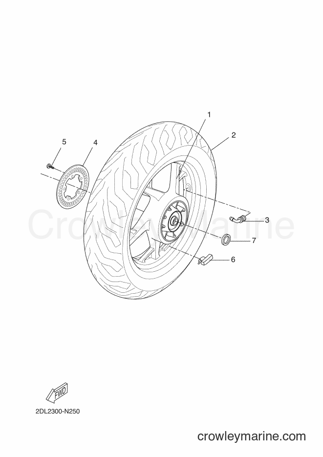 2016 Scooter YP250RA - YP250RA (2DLB) [030] - REAR WHEEL