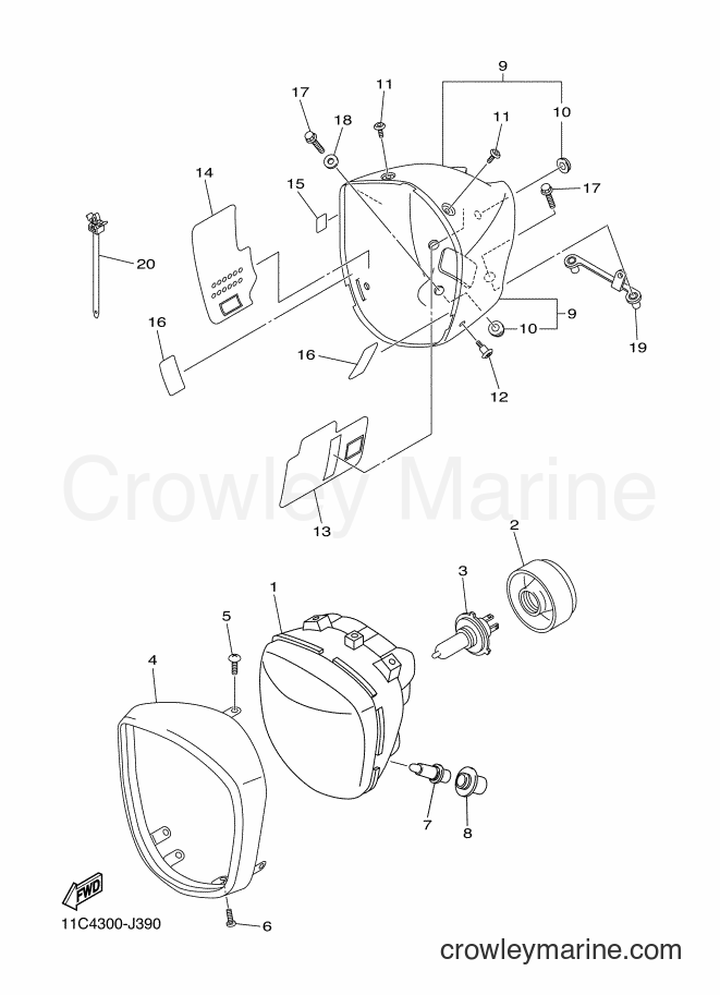 Yamaha Motors XVS1300A (11C5) [010] - HEADLIGHT