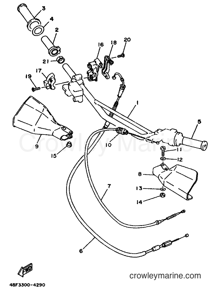 1994 Dirt Bike WR200R - WR200R (4BF3) [999] - STEERING HANDLE & CABLE