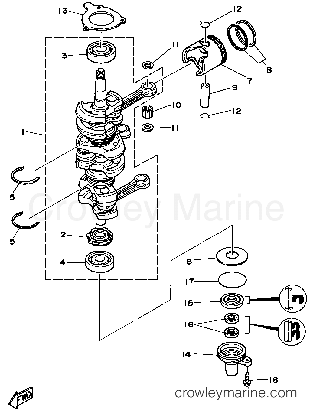 Yamaha Motors P50TLRS - CRANKSHAFT PISTON